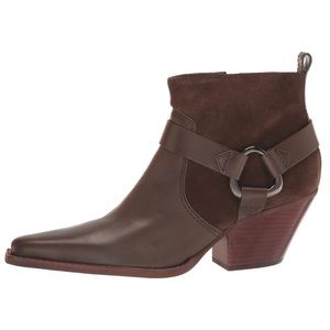 NEW VINCE CAMUTO Booties Nenanie Boots Sable Brown NWT NWOB Leather Western